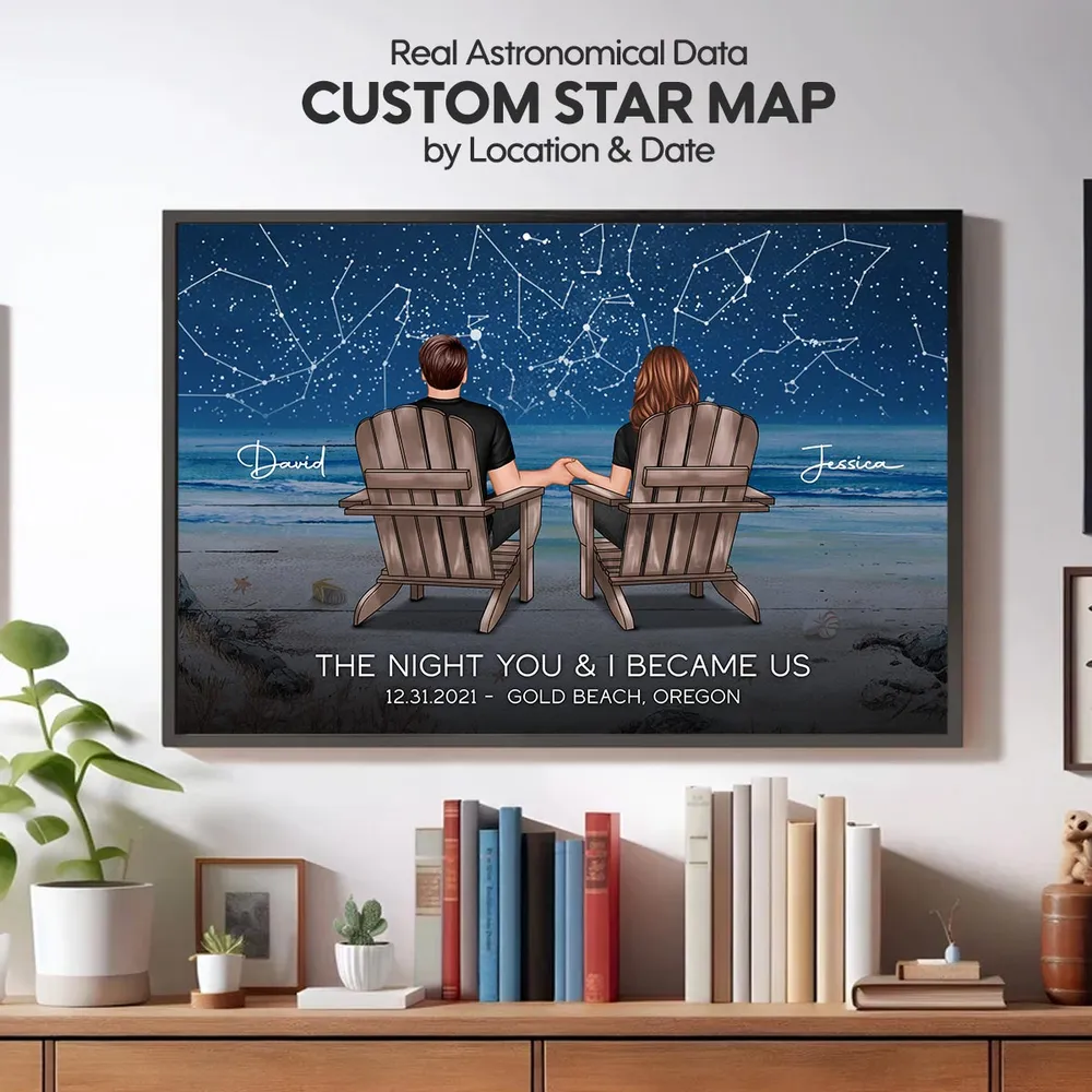 Personalized Poster of Our Starry Night – Custom Couple Poster – ‘The Night You & I Became Us’ – Ideal Gift for Lovers, Wedding, or Anniversary - Image 5