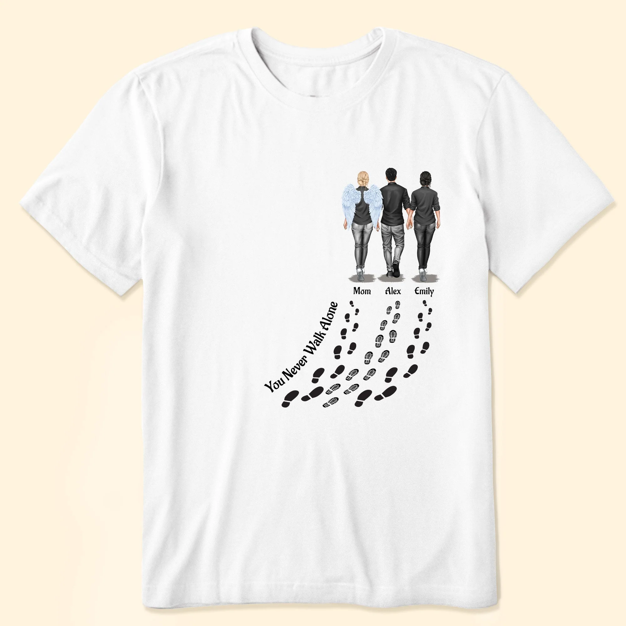 Personalized Family T-Shirt - Custom Gift 'You Never Walk Alone' - Image 6