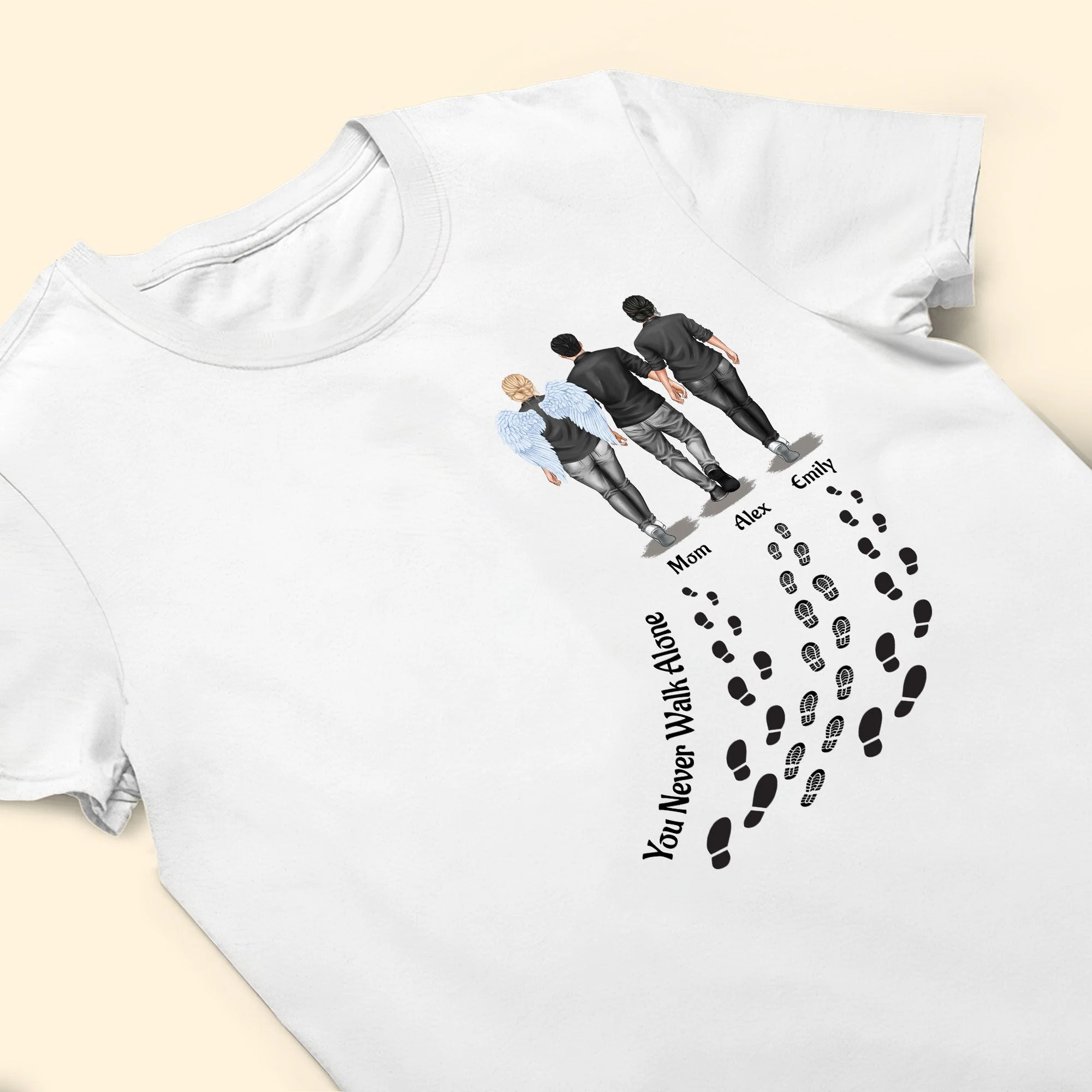 Personalized Family T-Shirt - Custom Gift 'You Never Walk Alone' - Image 8