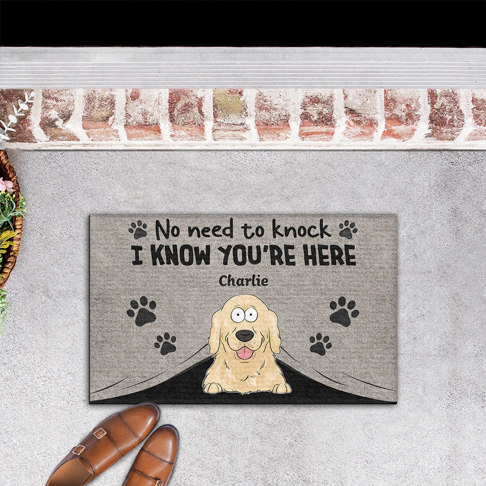 Personalized Pet Doormat – Funny 'No Need to Knock' Welcome Mat with Custom Dog & Cat Names – Perfect Gift for Dog & Cat Lovers, Housewarming Decor - Image 9