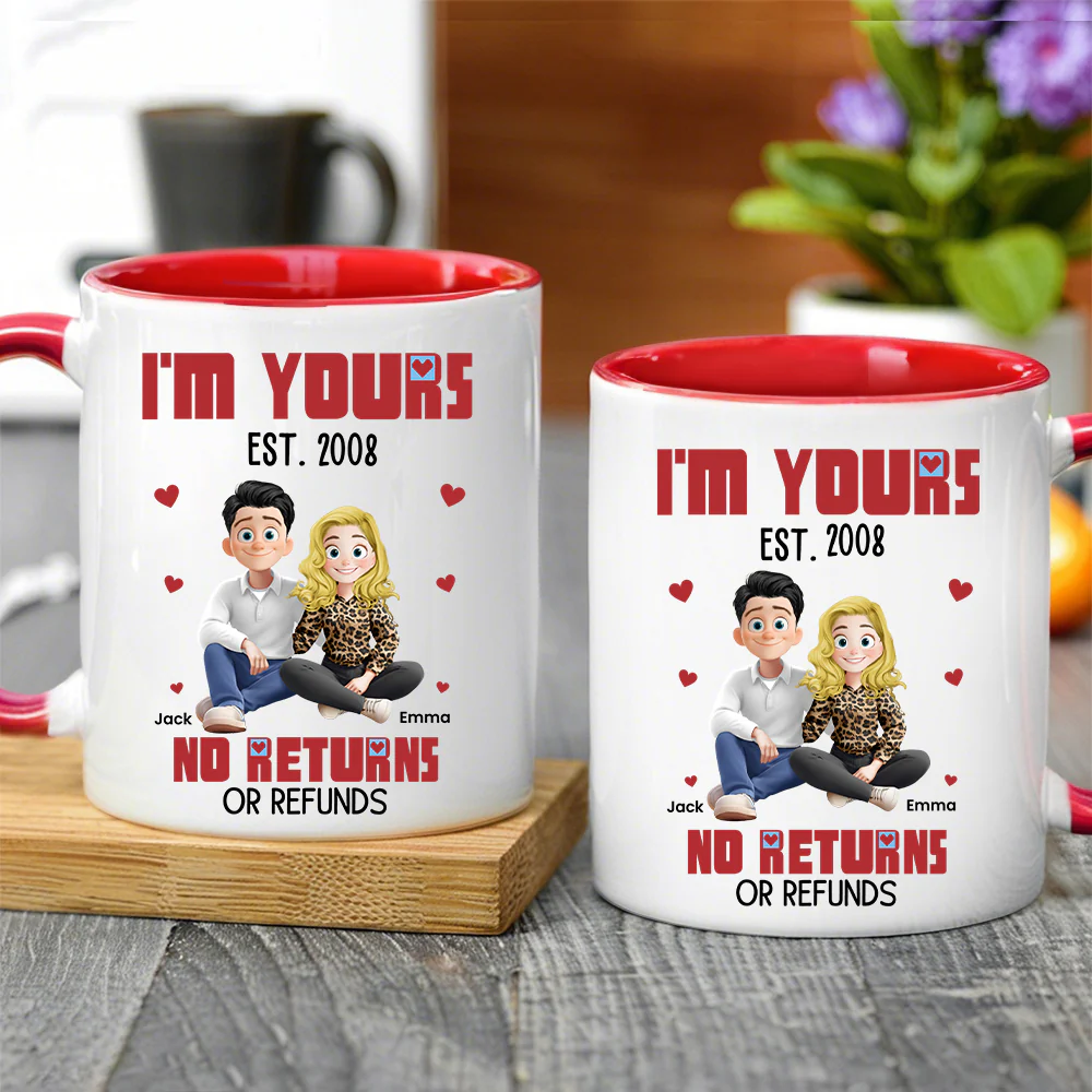 Custom Ceramic Couples Mug with Personalized Names - Image 5