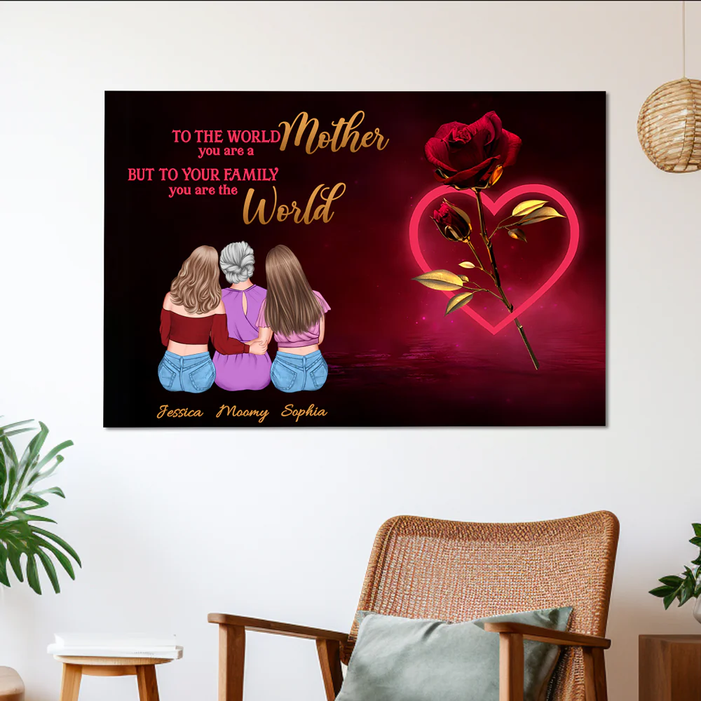 Personalized Mother's Day Poster | Loving Embrace Design - Custom Canvas & Gift Options - Image 3
