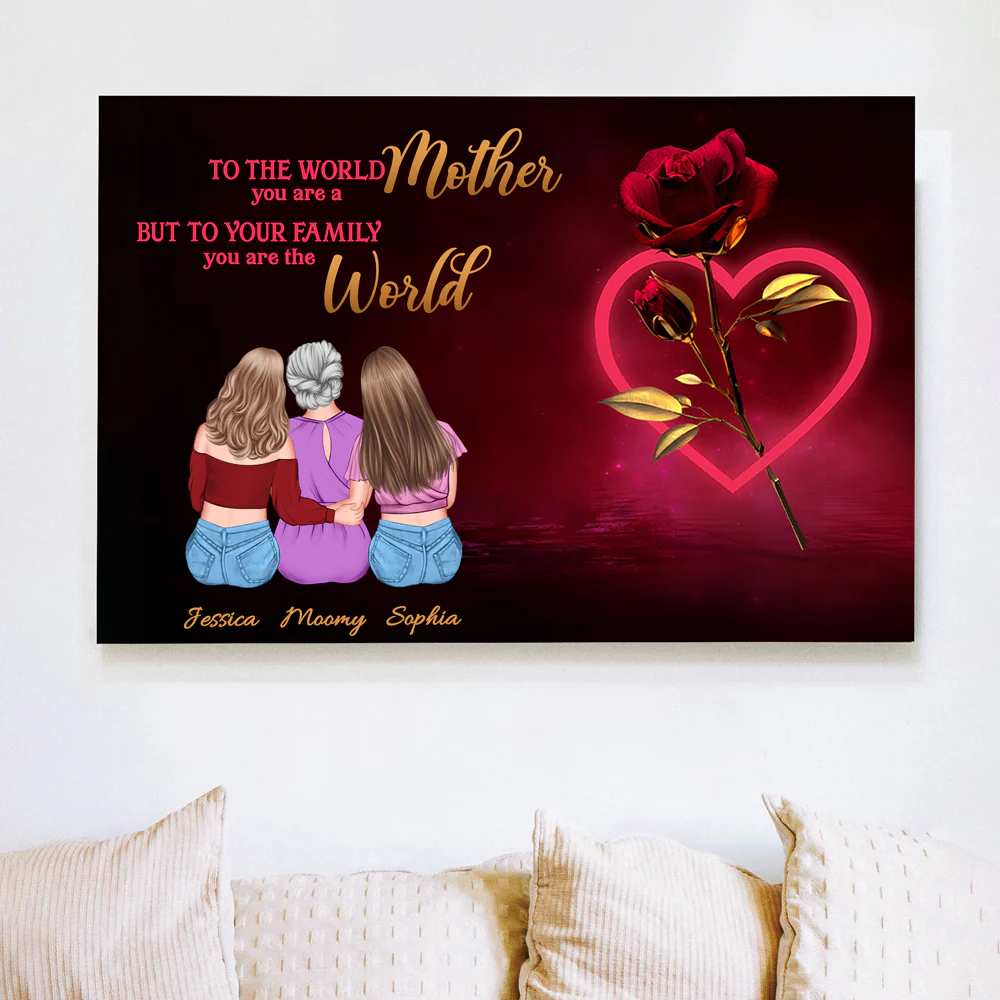 Personalized Mother's Day Poster | Loving Embrace Design - Custom Canvas & Gift Options - Image 4