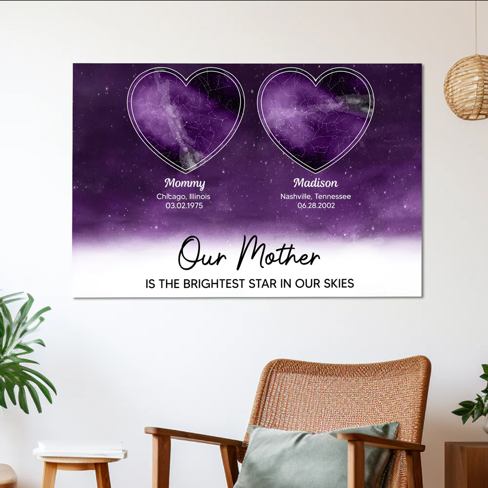 Personalized Star Map Poster/Canvas - Ideal Mother’s Day Gift - Image 2