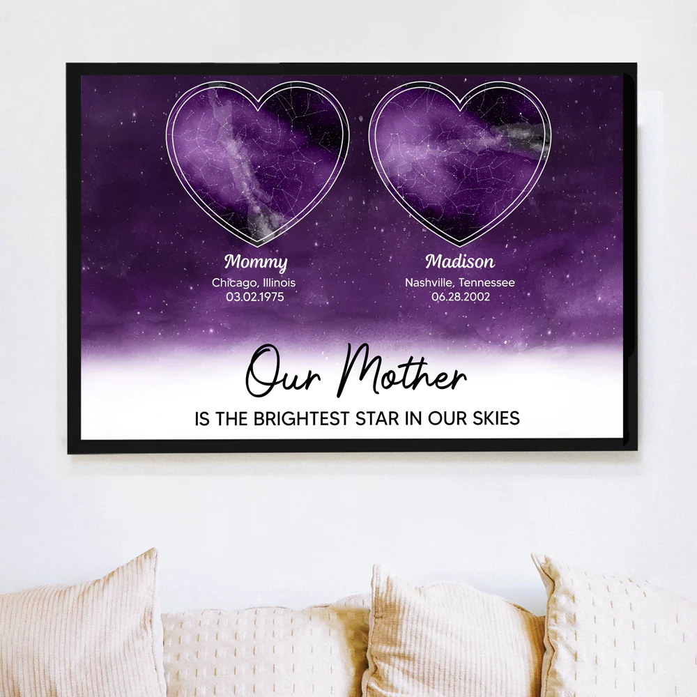 Personalized Star Map Poster/Canvas - Ideal Mother’s Day Gift - Image 5