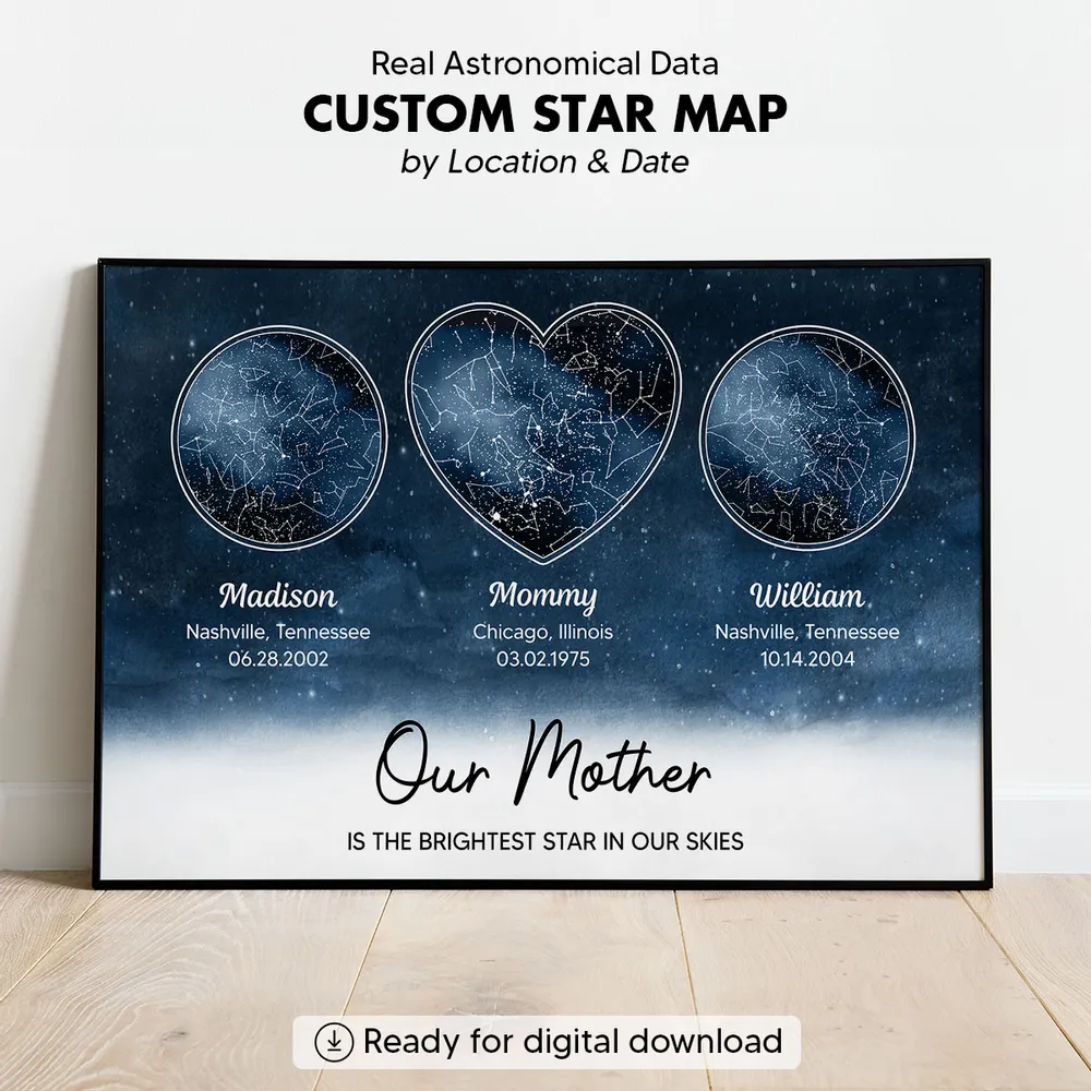 Personalized Star Map Poster/Canvas - Ideal Mother’s Day Gift - Image 6