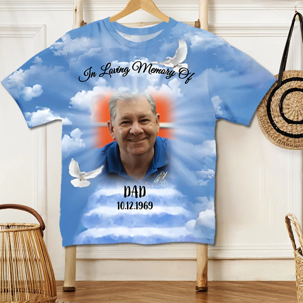 Custom Memorial Classic Tee - Photo & Name Tribute - "Always on My Mind, Forever in My Heart" - Meaningful Keepsake Shirt - Image 3