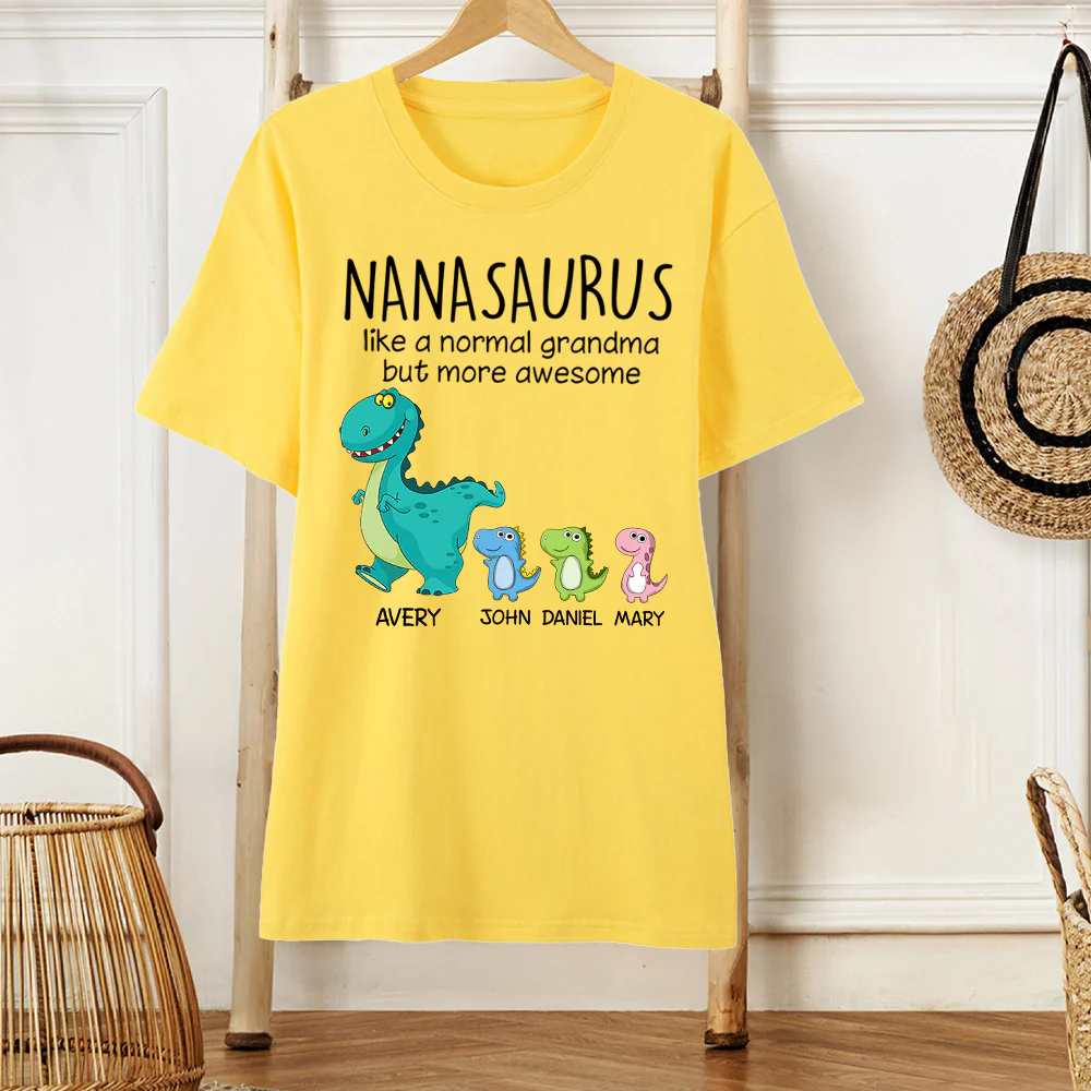 Personalized Dinosaur-Themed Gift for Nana – Cute & Fun Family Matching Outfit for Grandmother & Grandkids" - Image 3