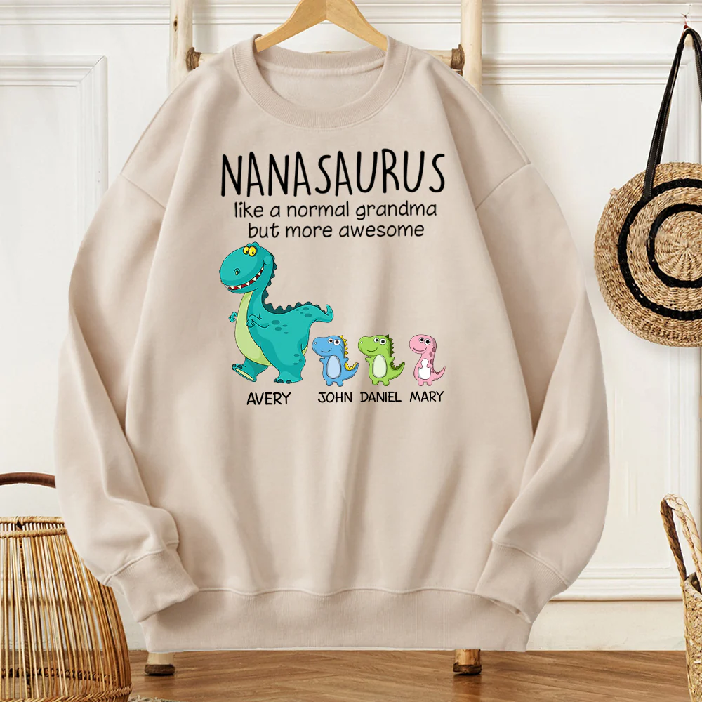 Personalized Dinosaur-Themed Gift for Nana – Cute & Fun Family Matching Outfit for Grandmother & Grandkids" - Image 4