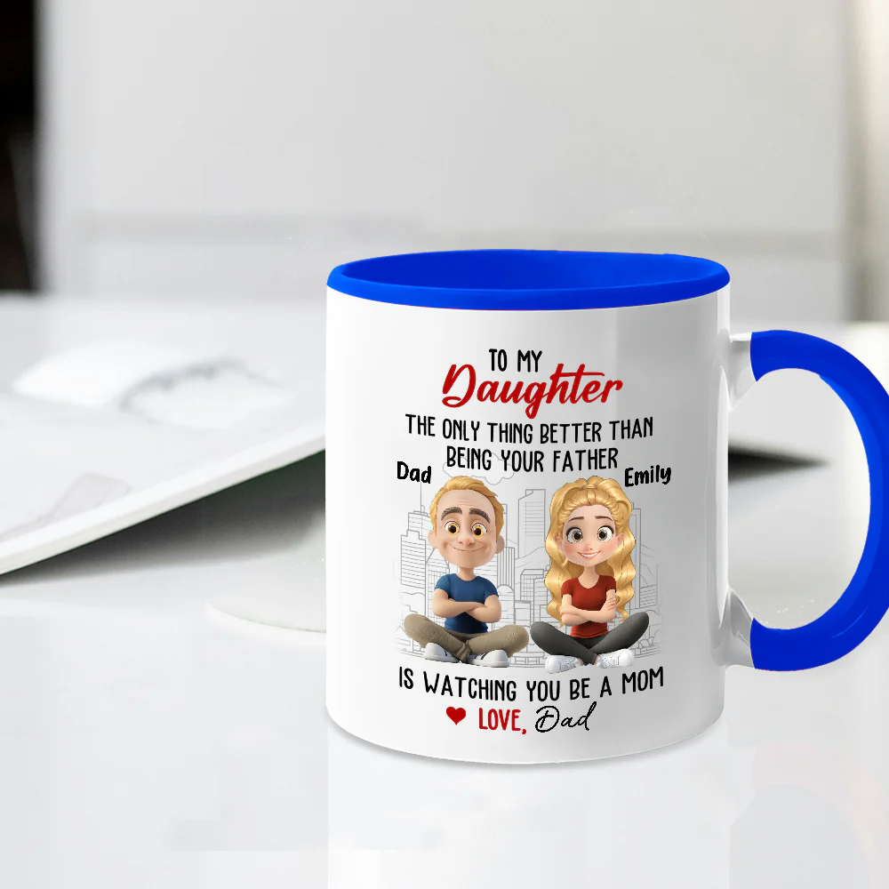 Watching You Be a Mom - Emotional Gift for Daughter - Custom Ceramic Mug for a Special Father-Daughter Connection - Image 6