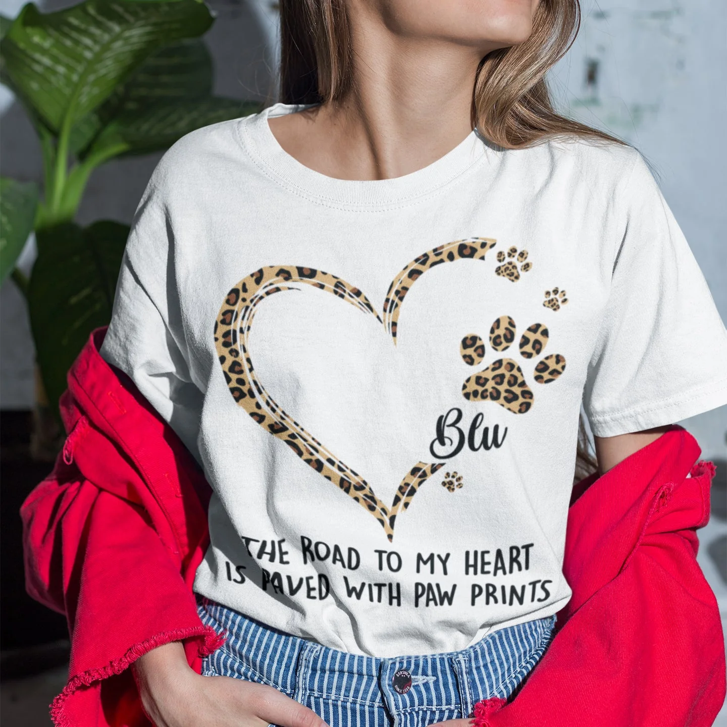 Personalized Pet Lover T-Shirt – The Road to My Heart is Paved with Paw Prints – The Perfect Gift for Pet Owners - Image 6