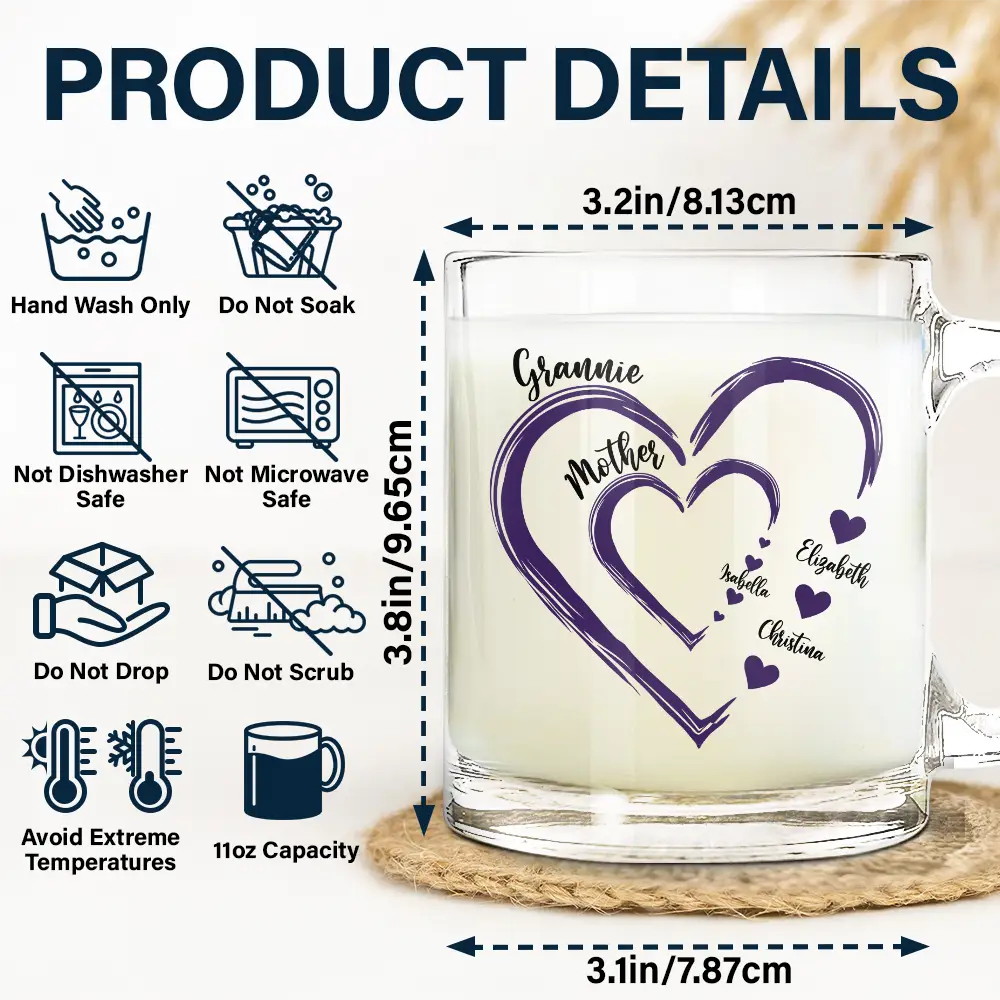 Personalized Glass Mug for Grandma, Mom & Family - A Heartwarming Gift for Any Occasion - Image 8