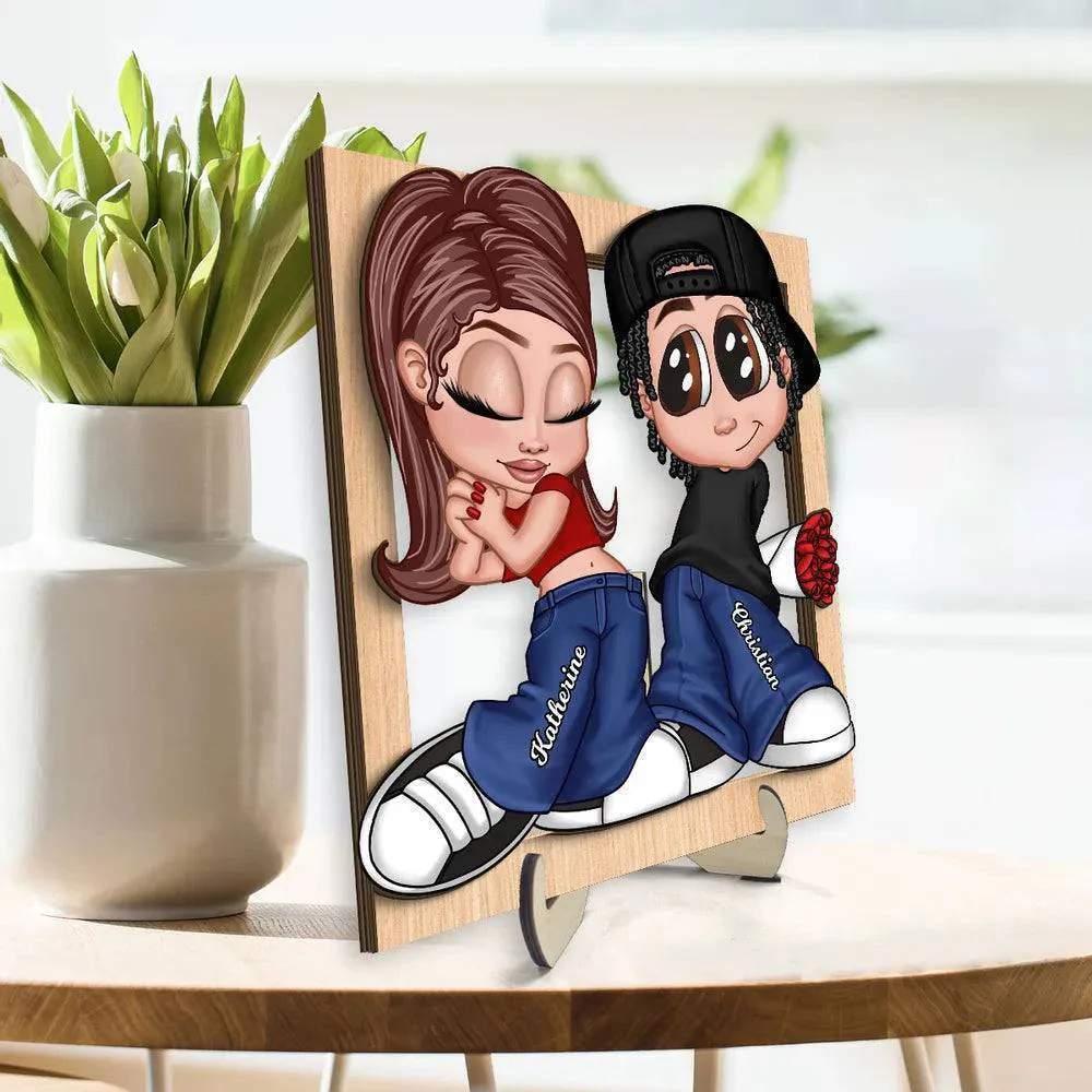 Forever Us - Custom Y2K Couple's Moment Frame - Handcrafted 2-Layer Wooden Plaque for Him & Her - Image 3