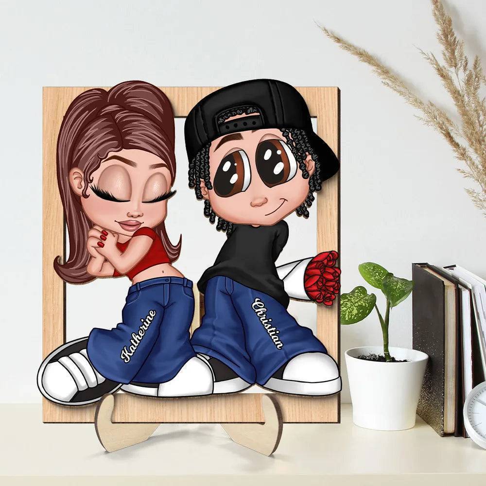 Forever Us - Custom Y2K Couple's Moment Frame - Handcrafted 2-Layer Wooden Plaque for Him & Her - Image 2