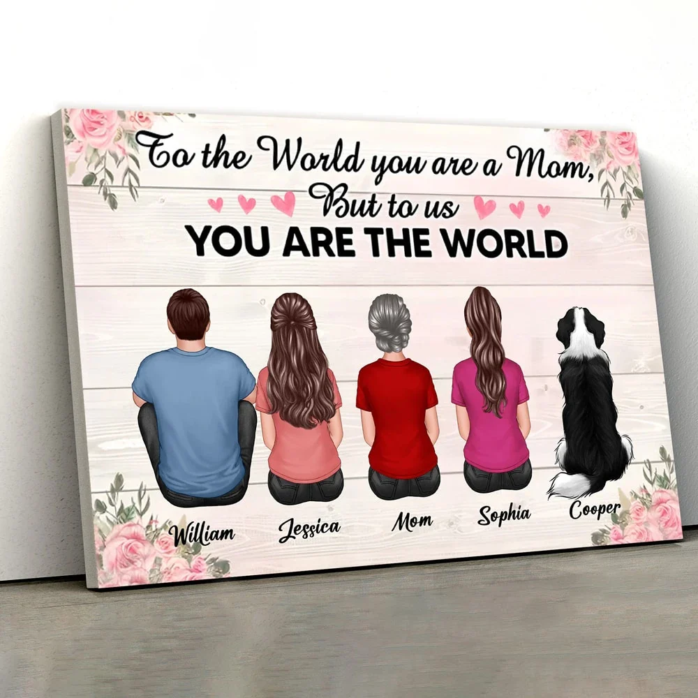 To the World, You Are a Mom – Personalized Poster, Keychain, Plaque, Ornament, Pillow, Wallet Card, and More, Family Gift for Mother - Image 2