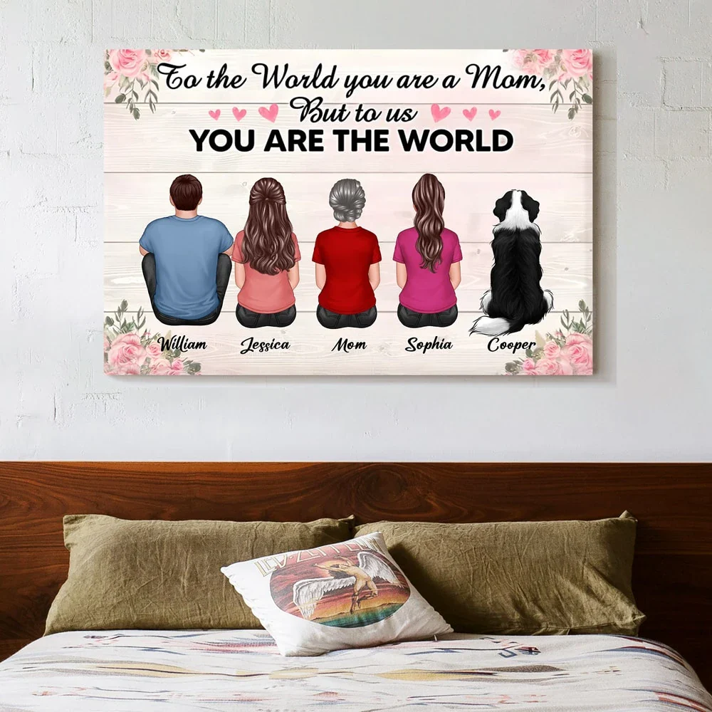To the World, You Are a Mom – Personalized Poster, Keychain, Plaque, Ornament, Pillow, Wallet Card, and More, Family Gift for Mother - Image 4