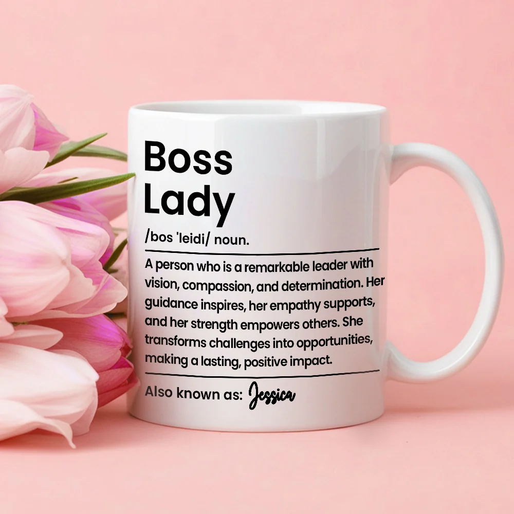 Boss Lady: A Woman of Strength and Vision – Personalized Mug, Poster, Keychain, Pillow, Plaque & Sign, Inspirational Gift for Her