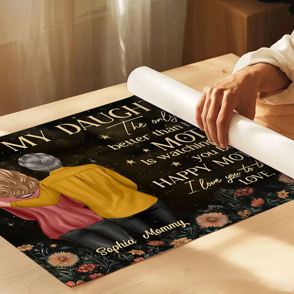 Vintage Floral Moon To My Daughter From Mom Happy Mother's Day Personalized Poster, Keychain, Plaque, Pillow, Ornament & More, Heartfelt Mother's Day Gift for Daughter - Image 6