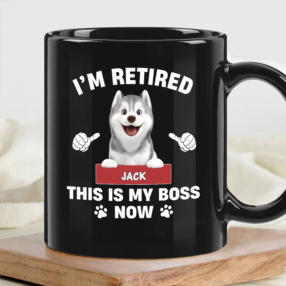 Personalized Classic Tee - Funny Retirement Dog Shirt - "I'm Retired, This Is My Boss Now" - Custom Pet Name Gift - Image 3