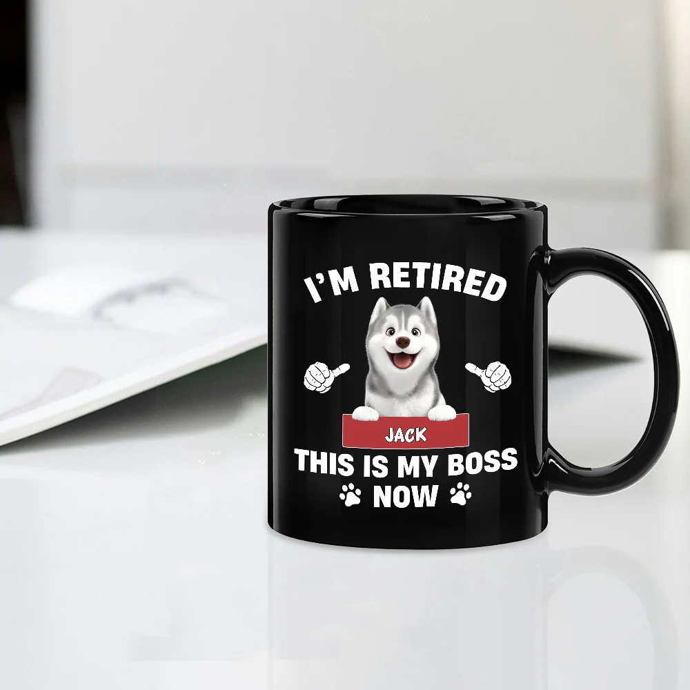 Personalized Classic Tee - Funny Retirement Dog Shirt - "I'm Retired, This Is My Boss Now" - Custom Pet Name Gift - Image 4