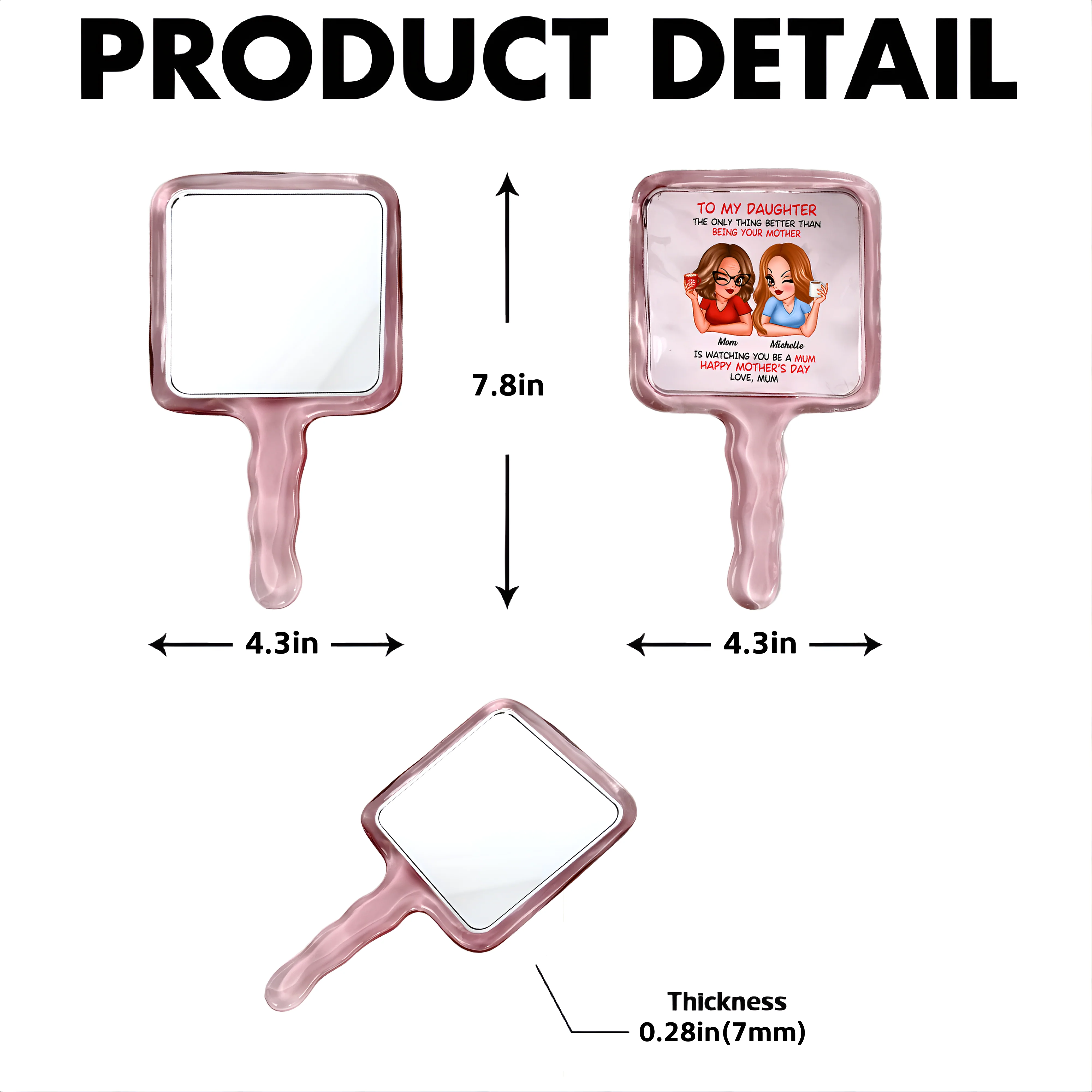 The Only Thing Better Than Being Your Mother – Custom Makeup Mirror for Daughter, Perfect for Mother or Daughter - Image 5