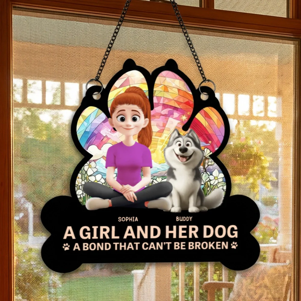 Custom Dog Lover Ornament – Heartfelt Wooden Decor for Dog Moms – Perfect Gift for Pet Owners - Image 2