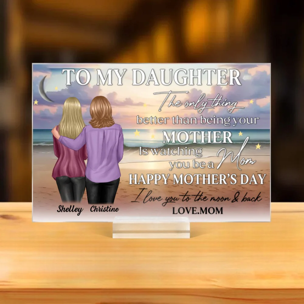 Starry Night To My Daughter – Personalized Plaque, Poster, Keychain, Pillow, Mug & More, Happy Mother’s Day Gift from Mom - Image 2