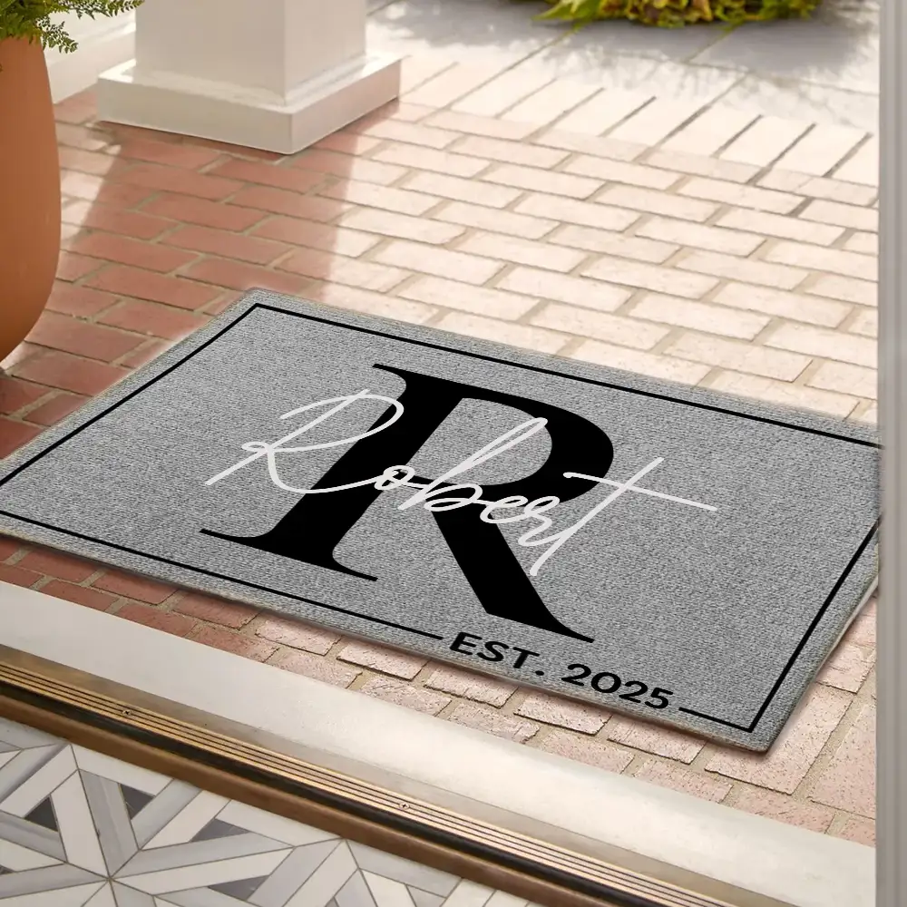 Personalized Family Name Doormat - Custom Monogram Entrance Doormat - Housewarming Gift for Homeowners - Image 2