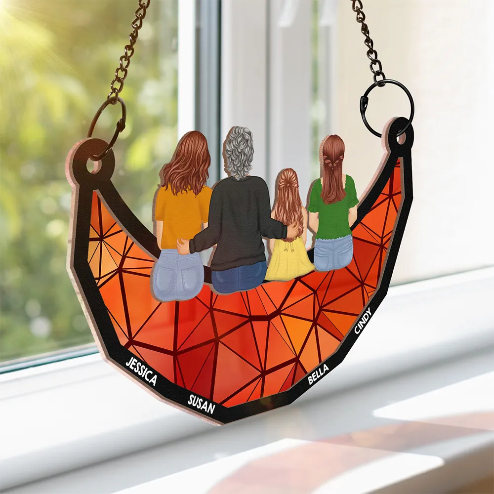 Custom Grandkids & Grandma Moon Ornament - Personalized Family Gift - Image 5
