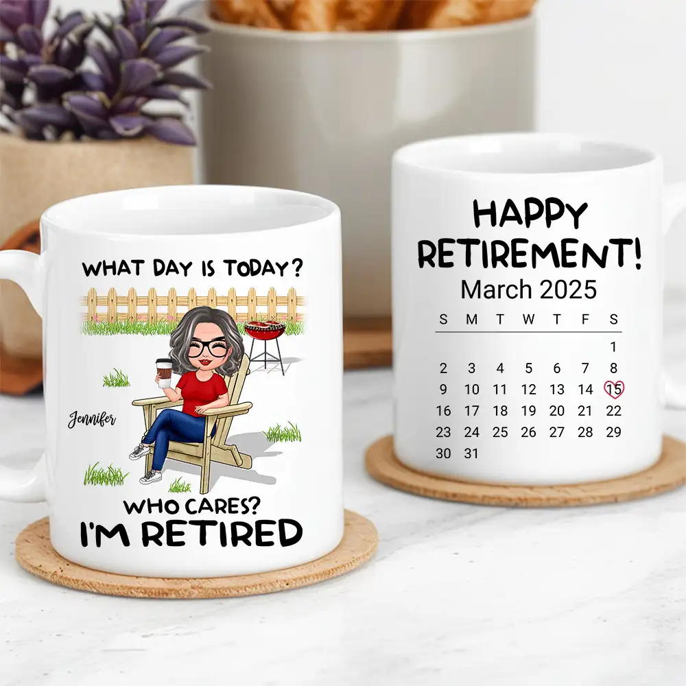 Personalized Retirement Mug - Custom White/Ceramic Coffee Cup - Image 2
