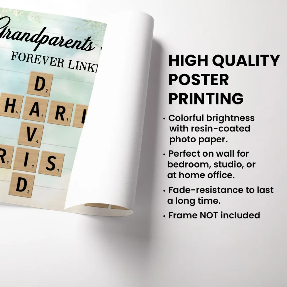 Custom Grandparents & Grandkids Poster - Personalized Canvas Gift - Image 4