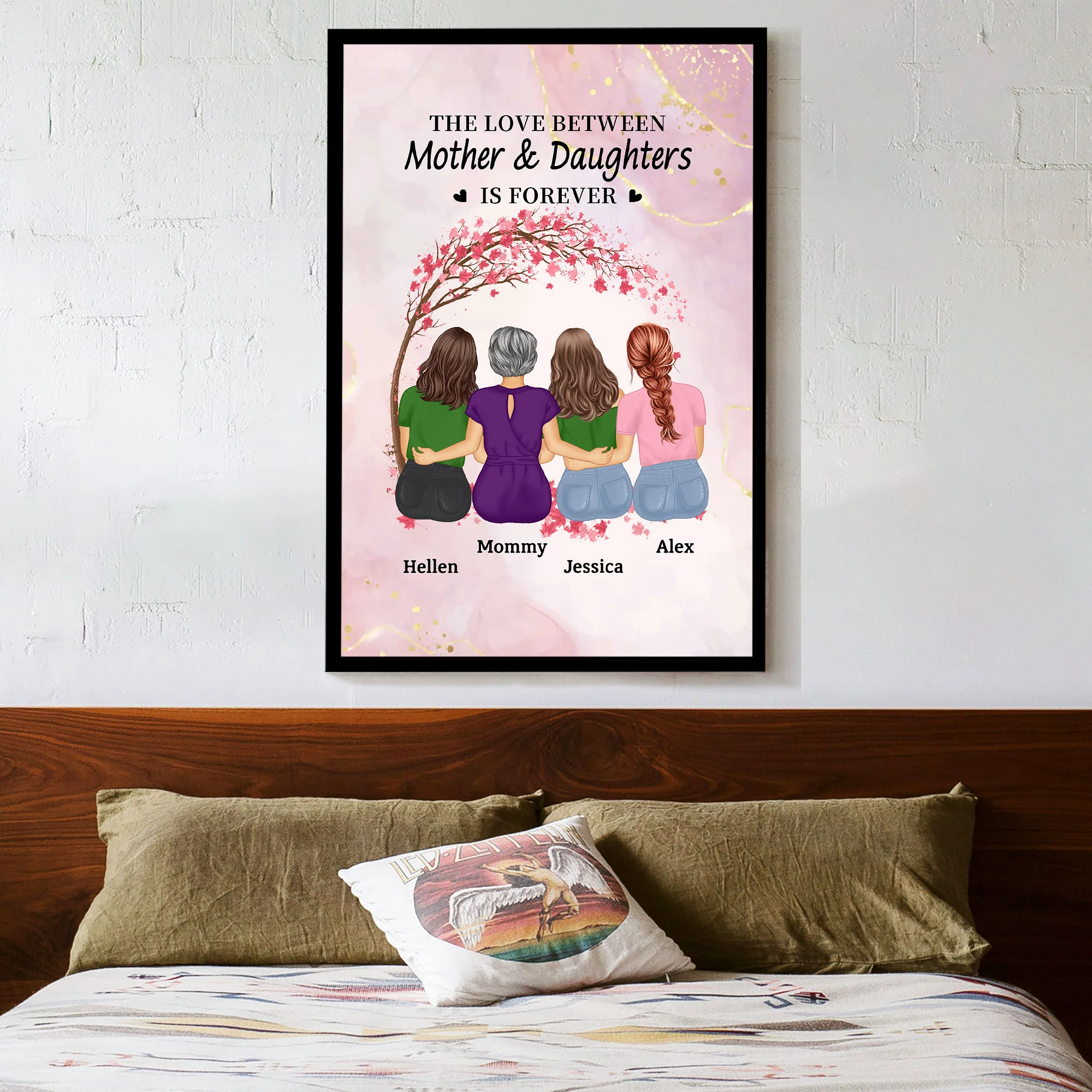 The Love Between Mother & Daughters Is Forever - Personalized Poster Gift for Mom, Custom Gift for Mother and Daughters - Image 2