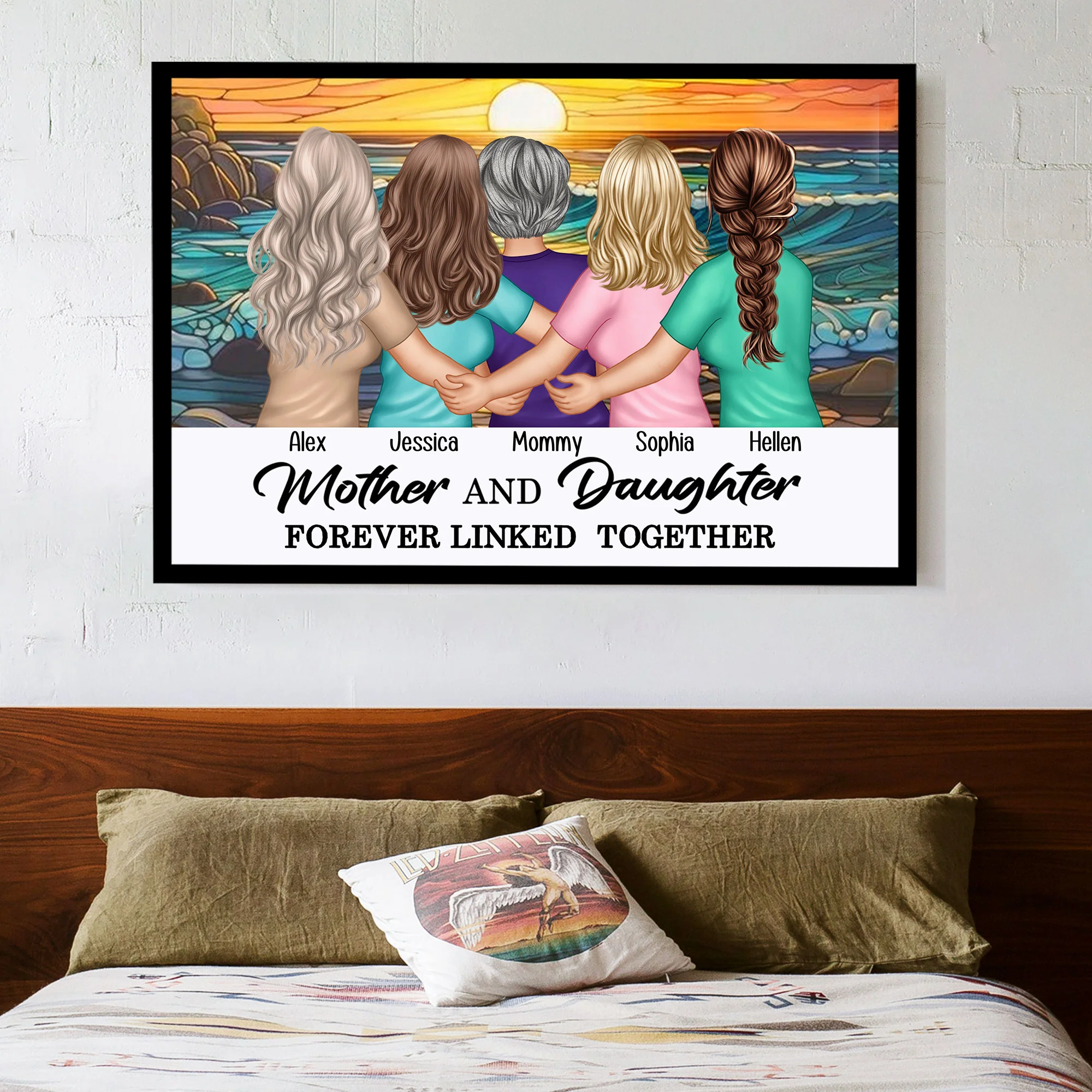 'Forever Linked Together' Mother-Daughter Sunflower Poster - Perfect Keepsake for Mom - Image 3