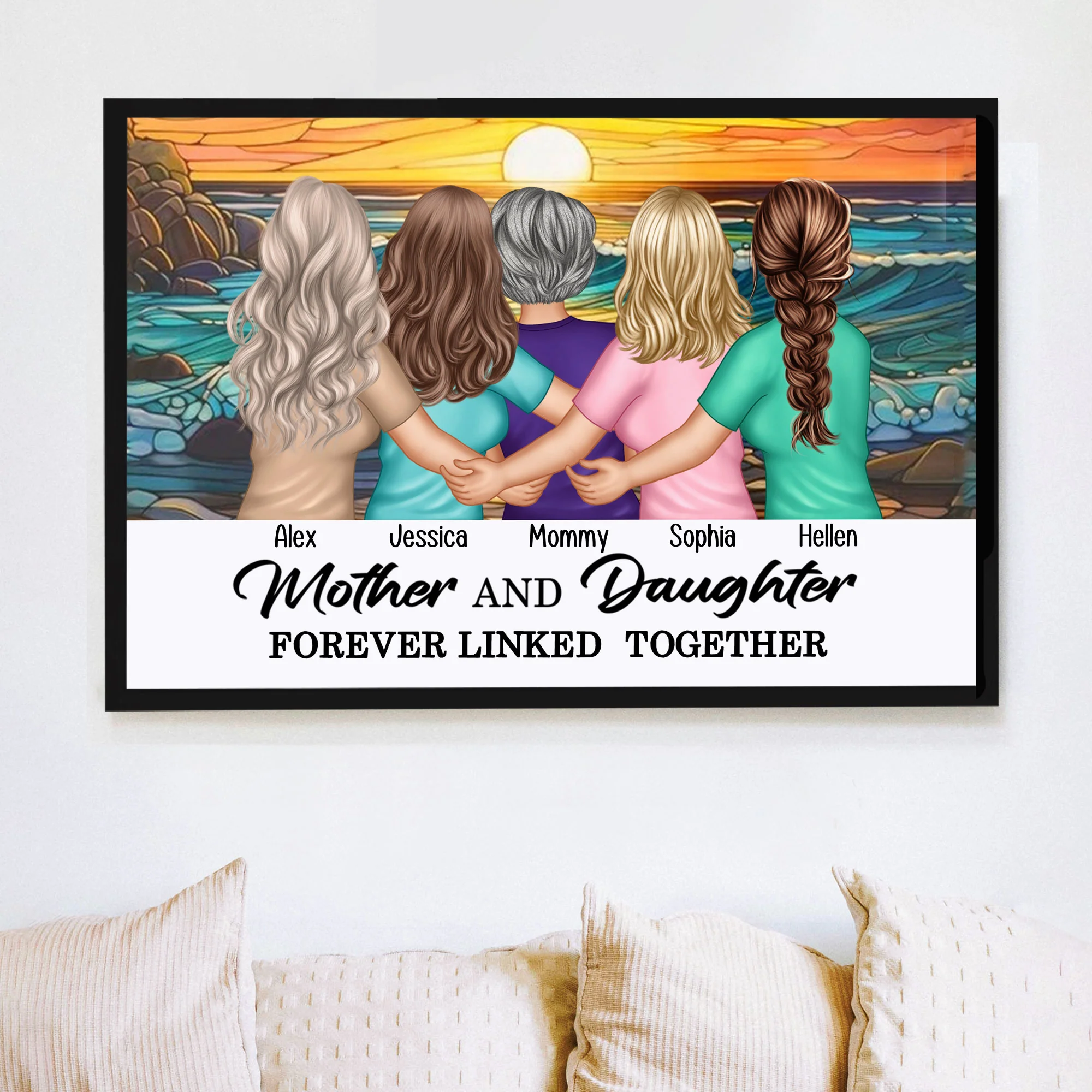 'Forever Linked Together' Mother-Daughter Sunflower Poster - Perfect Keepsake for Mom - Image 4