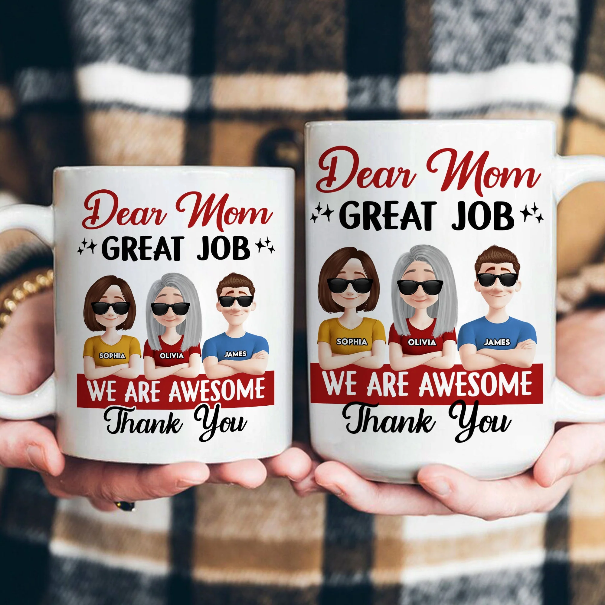 Funny Mom Coffee Mug - “Dear Mom, Great Job” Personalized Ceramic Mug with Custom Kid Design - Image 9