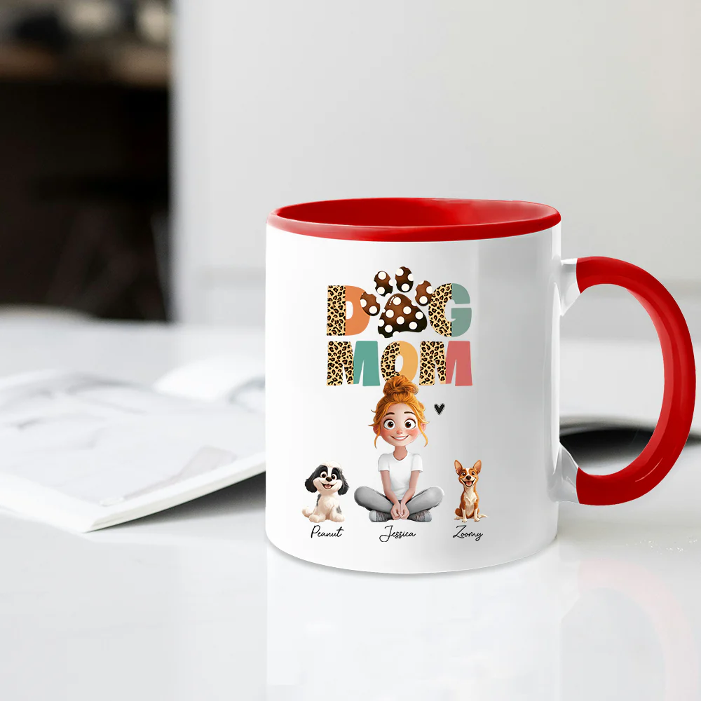 Cartoon Dog Mom Custom Mug – A Unique Surprise for Mother's Day, Valentine's Day, or Pet Lovers - Image 6
