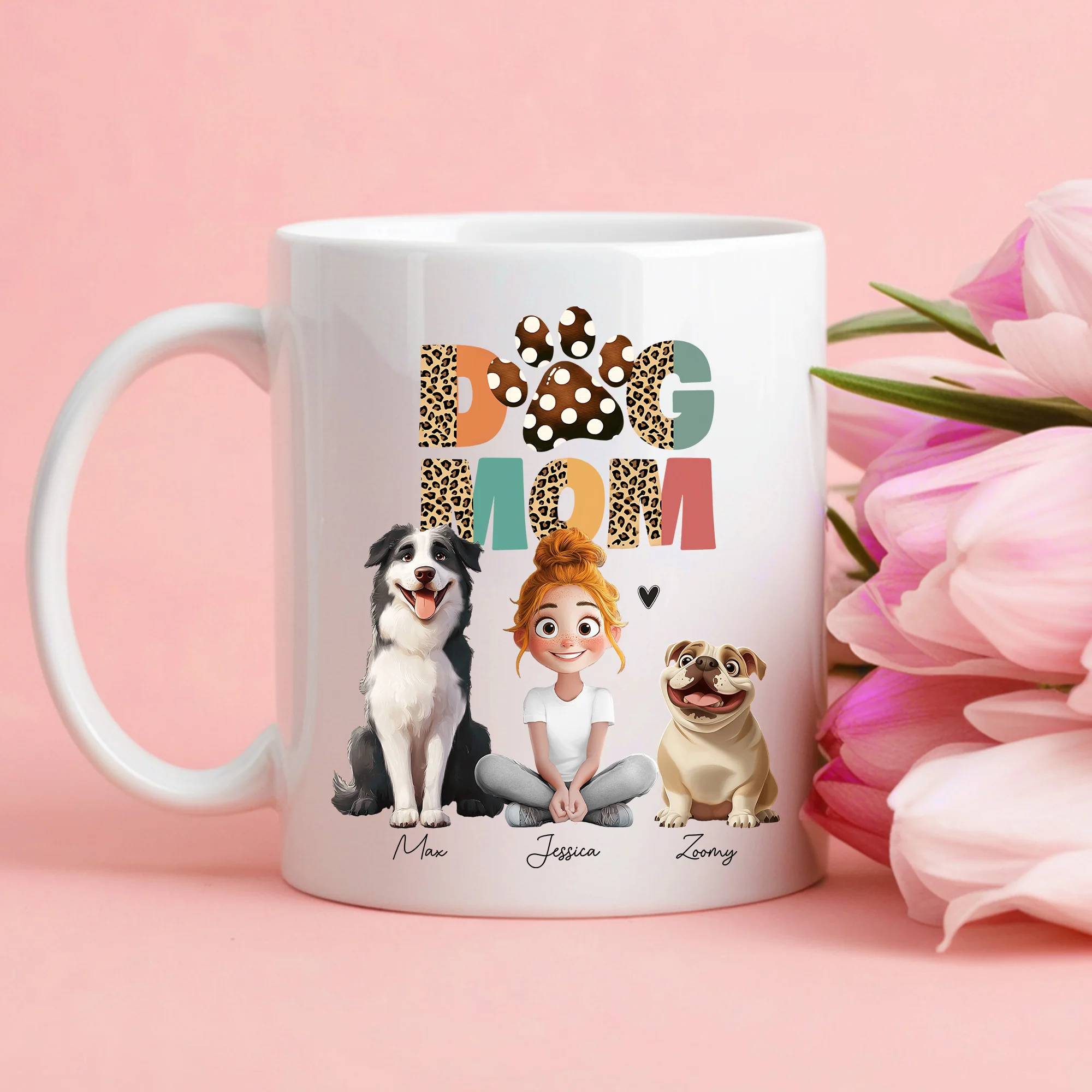 Cartoon Dog Mom Custom Mug – A Unique Surprise for Mother's Day, Valentine's Day, or Pet Lovers - Image 8