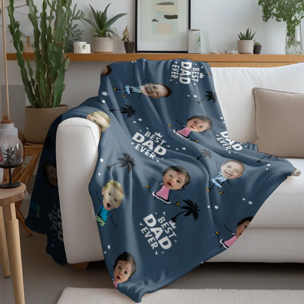 Personalized Sweatpants & Blanket – Best Dad Ever Custom Photo Gift for Father’s Day & Christmas - Image 10