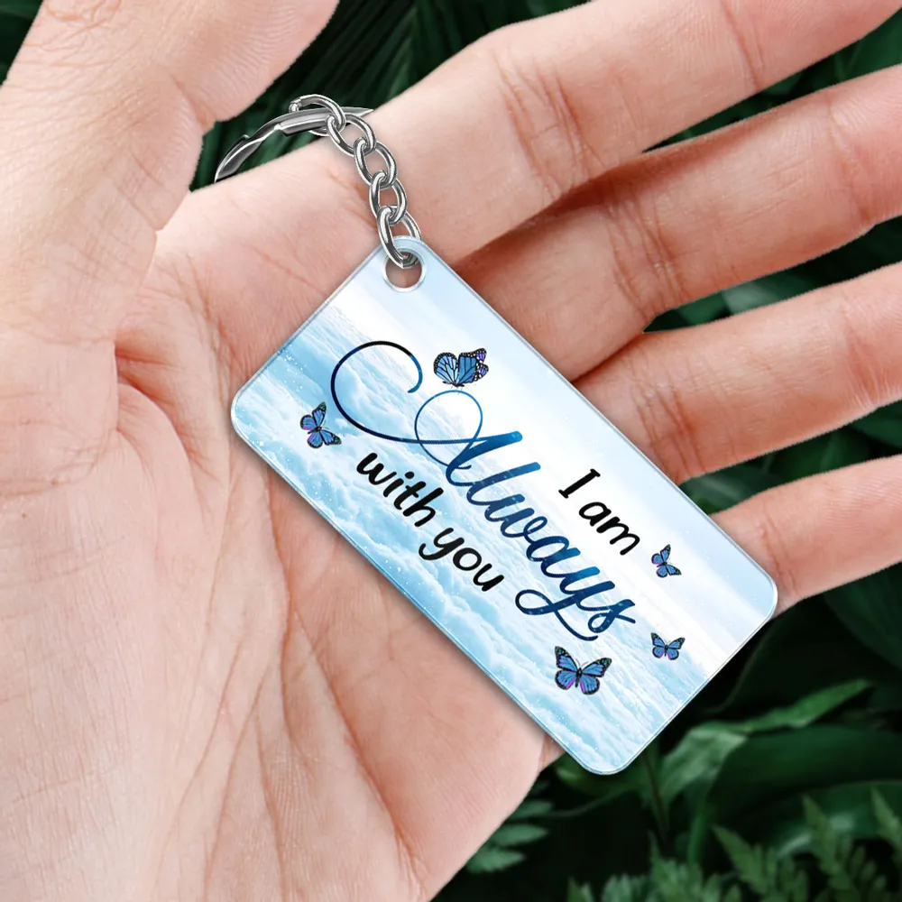 Always With You Grandma Grandpa Dad Mom Kids Dogs Cats Family Memorial Personalized Acrylic Keychain, Sympathy Gift, Remembrance Gift - Image 4