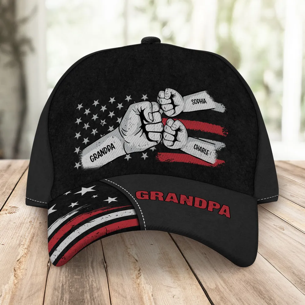Customizable Family Name Hat - Personalized Fist Bump Cap for Grandpa - Image 5