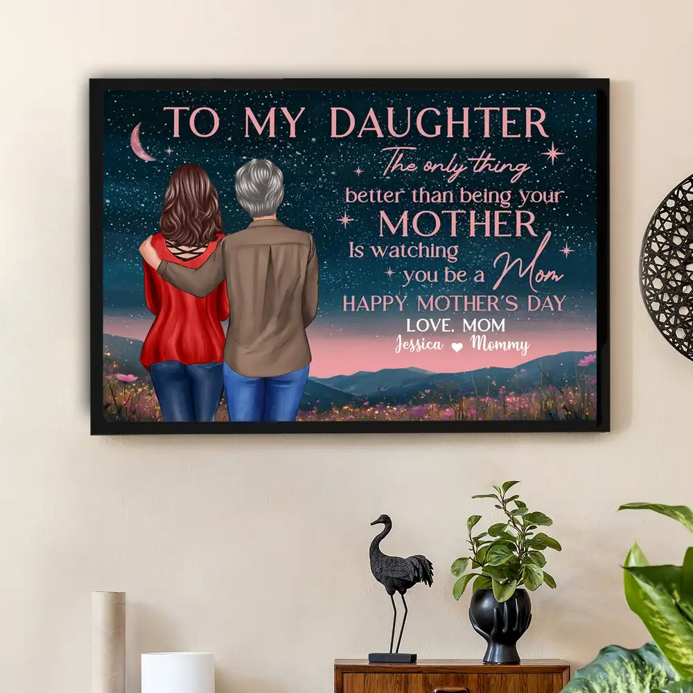 Personalized Mother's Day Poster/Canvas for Daughter - Custom Message