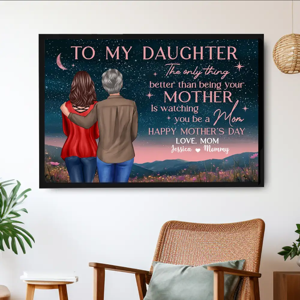 Personalized Mother's Day Poster/Canvas for Daughter - Custom Message - Image 2