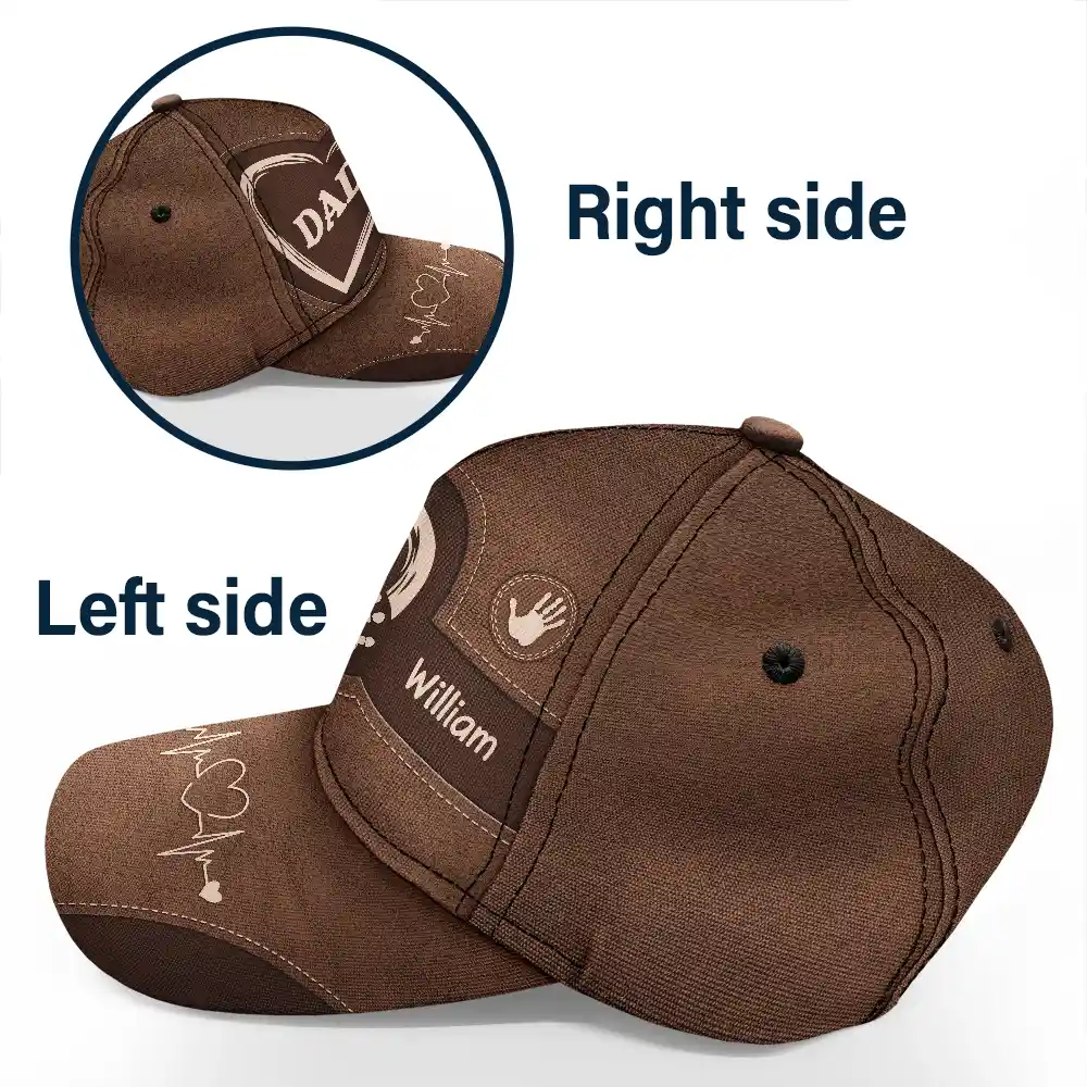 Customized Grandpa Classic Cap with Kids’ Handprints – Sentimental Gift for Father’s Day - Image 6