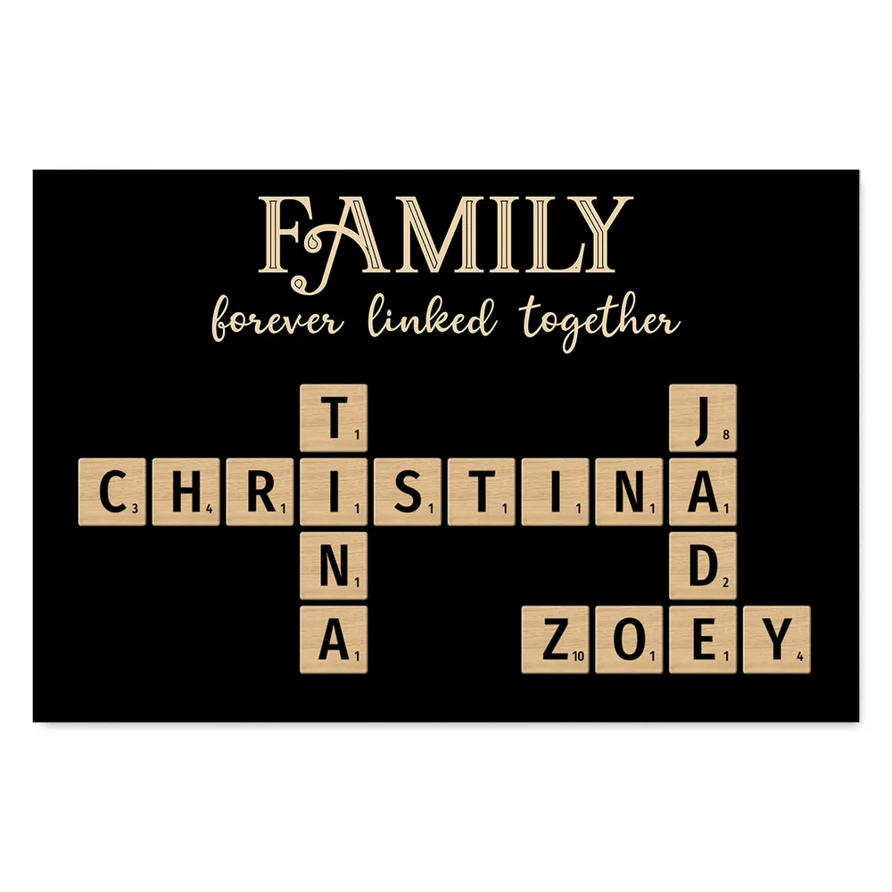 Family Forever Linked – Personalized Family Scrabble Poster, Keychain, Plaque, Ornament, Pillow, Cup, Sign, and Wallet Card for Mother’s Day or Family Gifts - Image 10