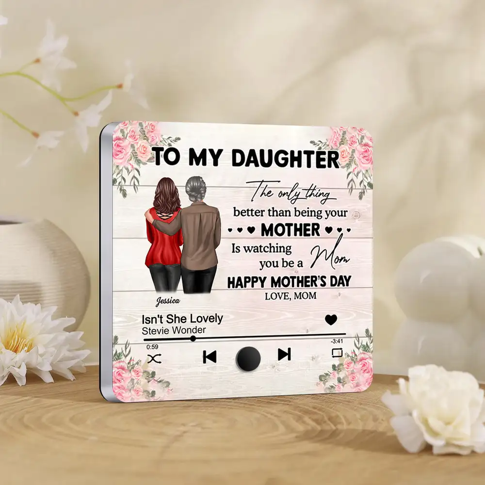 To My Daughter From Mom Happy Mother's Day Personalized Acrylic Music Magnet, Mother's Day Gift For Daughter - Image 3