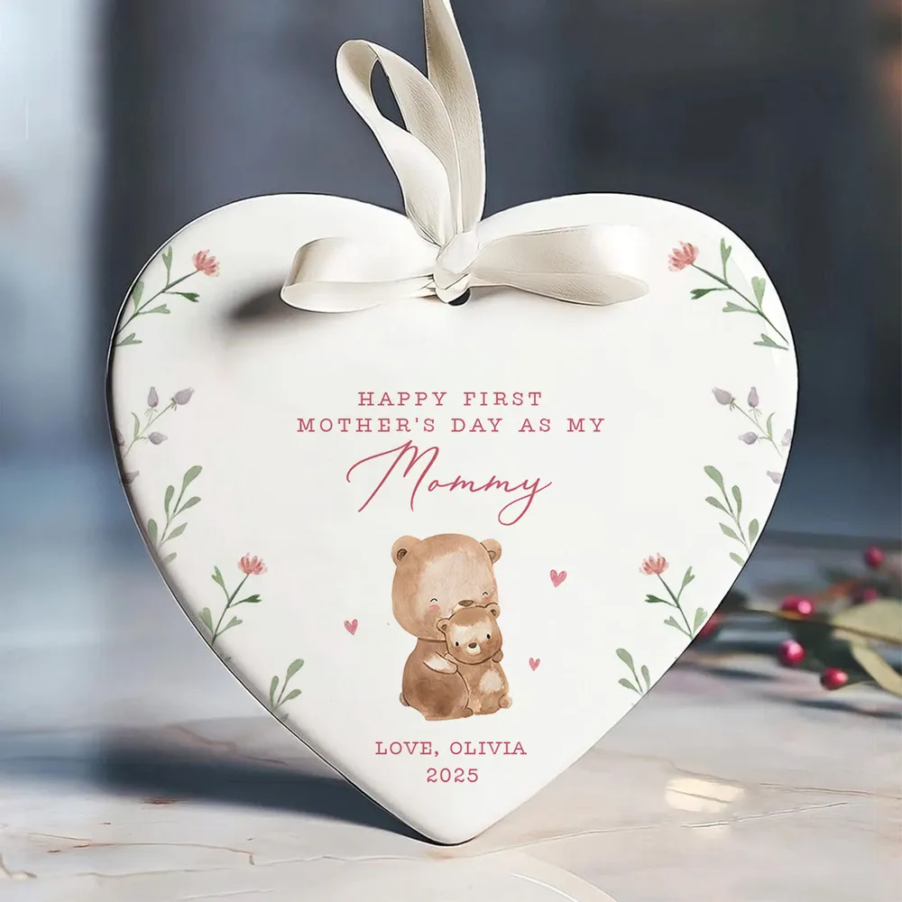Happy First Mother’s Day as My Mommy – Personalized Ceramic Ornament, Gift for New Moms - Image 7