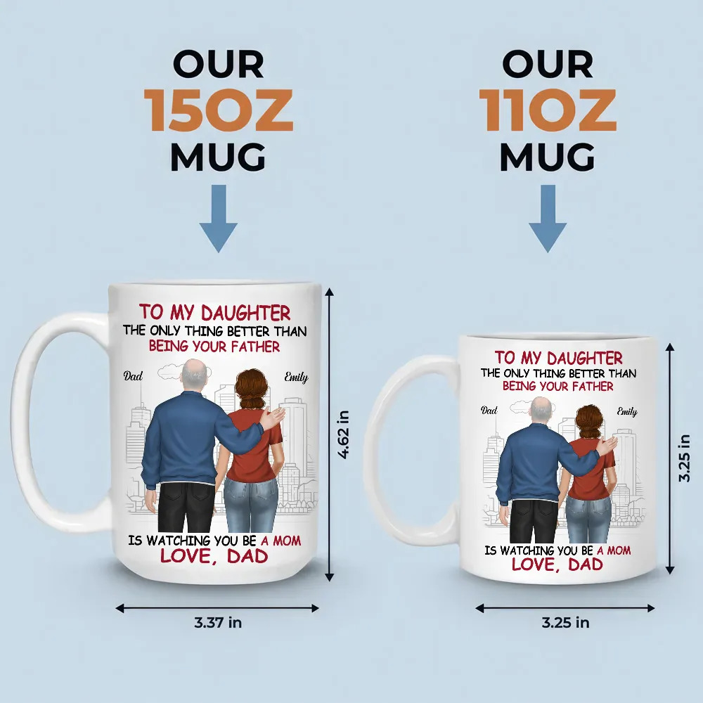 To My Daughter – Father or Mother & Daughter Back View Mug, Keychain, Canvas & More, A Heartfelt Gift from Dad or Mom for Mother’s Day or Birthday - Image 10