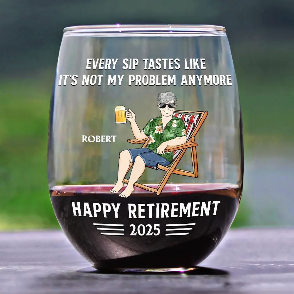 Personalized Retirement Wine Glass – Custom Gift for Retirees - Image 6