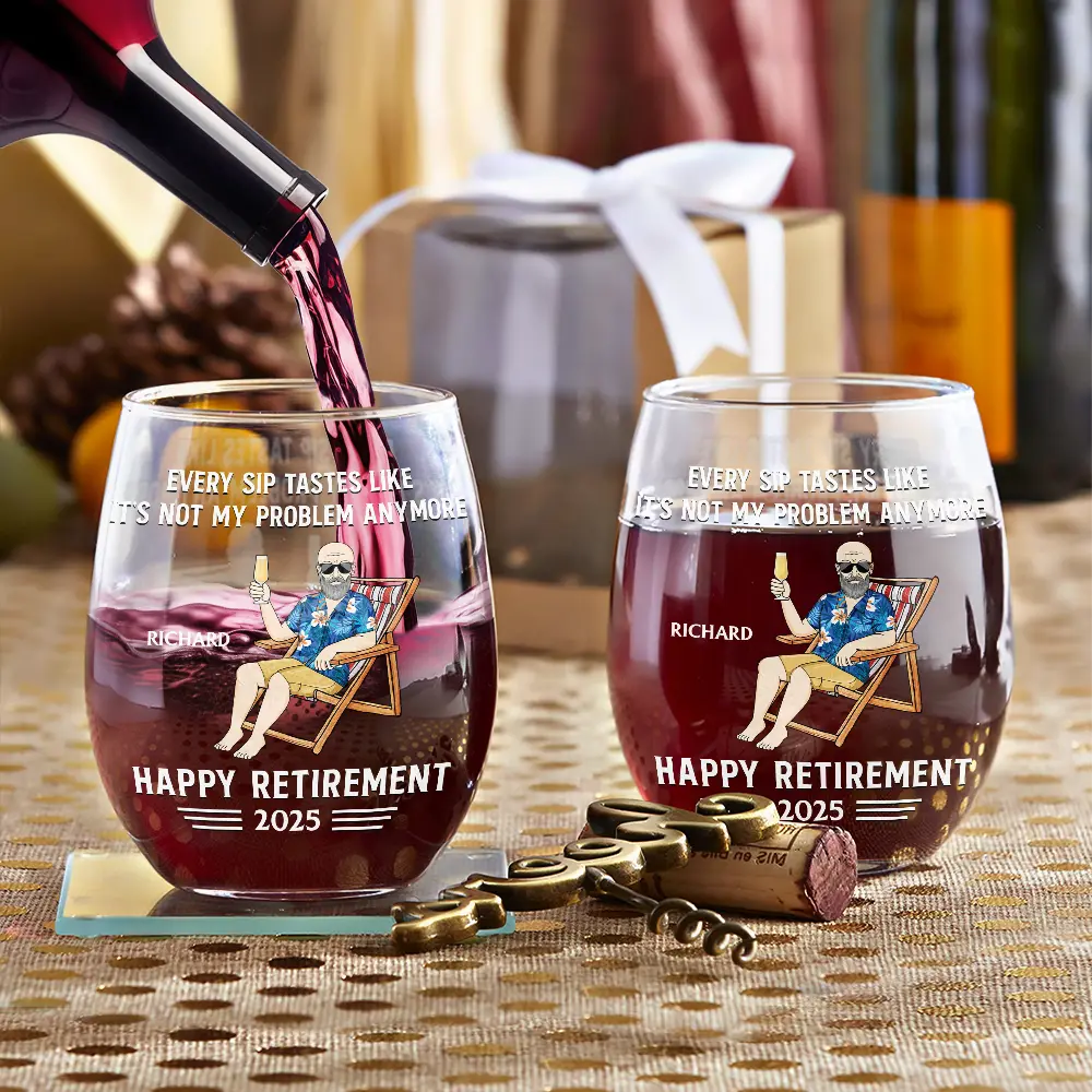 Personalized Retirement Wine Glass – Custom Gift for Retirees - Image 7