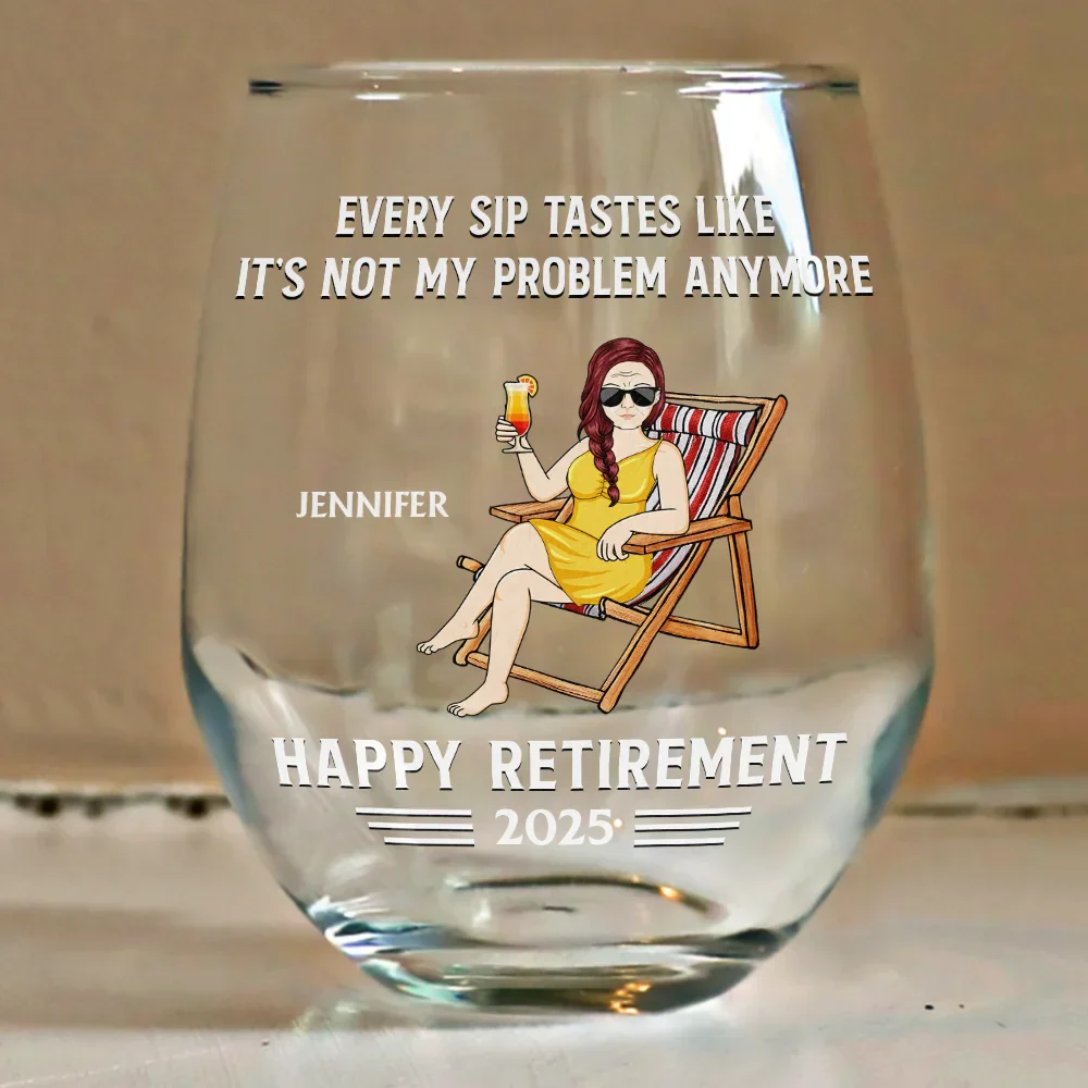Personalized Retirement Wine Glass – Custom Gift for Retirees - Image 8